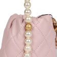 Chanel  About Pearls  Mini Drawstring Bucket Bag Pink Calfskin Brushed Gold Hardware Online Hot Sale