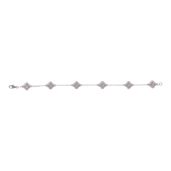 Van Cleef & Arpels Sweet Alhambra 18k White Gold 6 Motif Diamond Bracelet Online