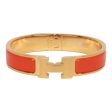 Hermes Orange Clic Clac H Narrow Enamel Bracelet PM GHW Online Sale