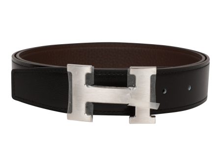 Hermes 32mm Reversible Black Chocolate Constance H Belt 95cm Gris Moyen Buckle Online