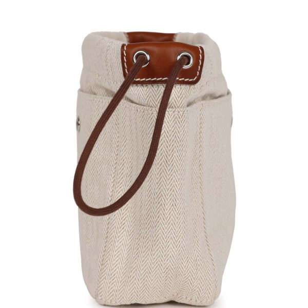 Hermes Fourbi 25 Pouch Naturel and Fauve Canvas and Barenia Calfskin Palladium Hardware Online Hot Sale