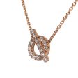 Hermes 18k Rose Gold San Coloris White Diamond Finesse Pendant Necklace on Sale