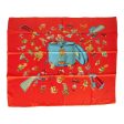 Pre-owned Hermes Vintage  Paris Modiste  Orange Silk Scarf 90cm Fashion