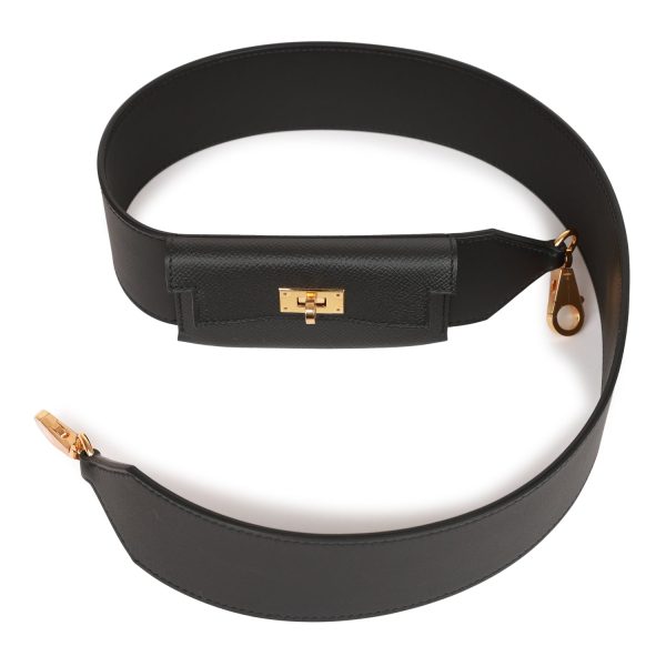 Hermes Kelly Pocket Bag Strap 85 Black Epsom and Swift Gold Hardware Online Hot Sale