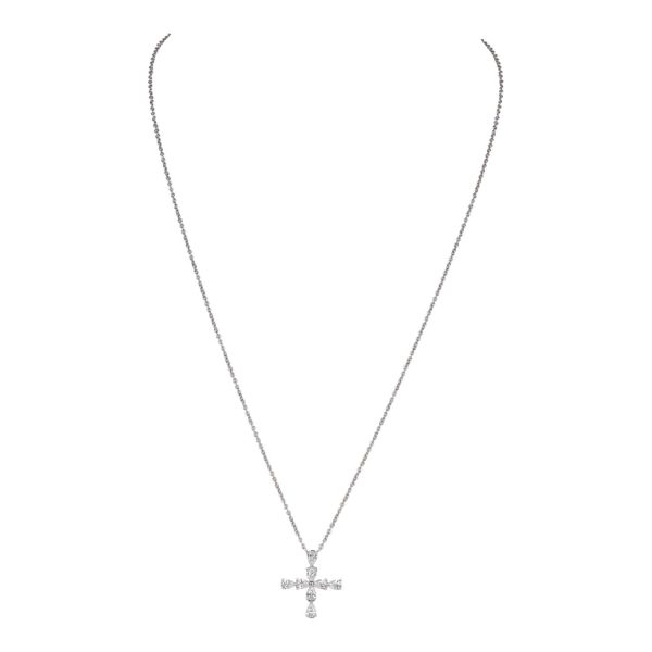 Harry Winston Symbols Cross Pendant Pear Shaped Diamonds Platinum Discount