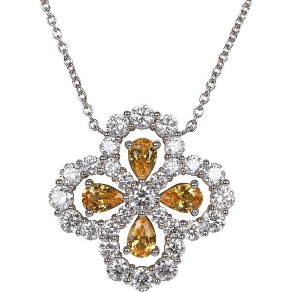 Harry Winston Loop Full Motif Pendant Yellow Sapphire and Diamond Platinum Hot on Sale