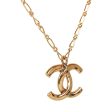 Vintage Chanel Gold CC Logo Pendant Necklace Online now