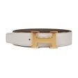 Hermes 32mm Reversible White Etoupe Constance H Belt 90cm Gold Buckle Discount