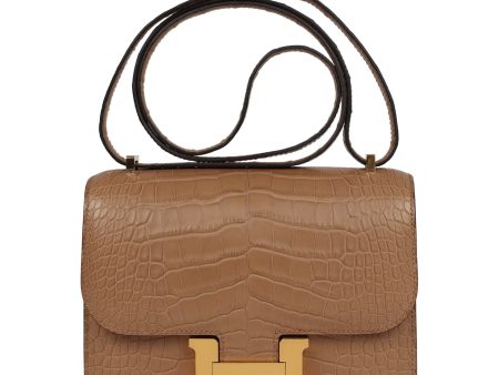 Hermes Constance 18 Chai Matte Alligator Gold Hardware Hot on Sale