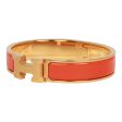 Hermes Orange Clic Clac H Narrow Enamel Bracelet PM GHW Online Sale