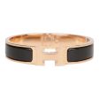 Hermes Black Clic Clac H Narrow Enamel Bracelet PM Gold Hardware Hot on Sale