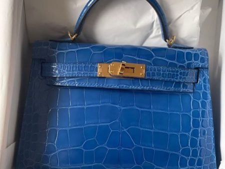 Hermes 20cm Bleu Zellige Alligator Kelly Online Hot Sale