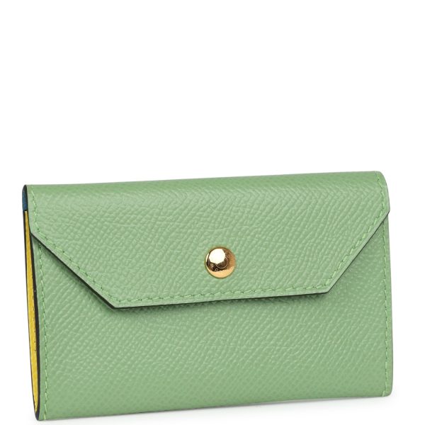 Hermes Kelly Pocket Belt 18 Vert Criquet Chai Bleu Frida Epsom Gold Hardware Online now