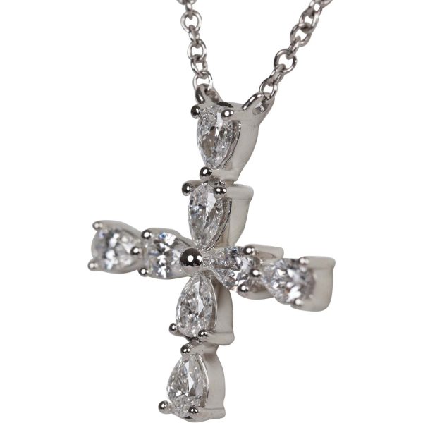 Harry Winston Symbols Cross Pendant Pear Shaped Diamonds Platinum Discount