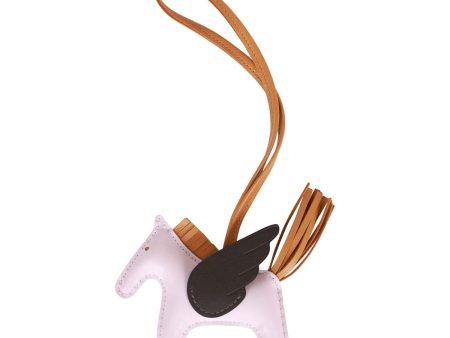 Hermes Pegasus Rodeo Bag Charm PM Sesame, Mauve Pale and Ebene Lambskin Supply