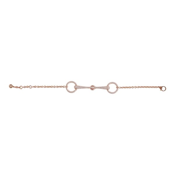 Hermes 18k Rose Gold Diamond Filet d Or Very Small Bracelet For Sale