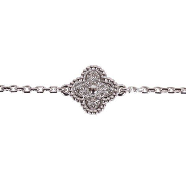 Van Cleef & Arpels Sweet Alhambra 18k White Gold 6 Motif Diamond Bracelet Online