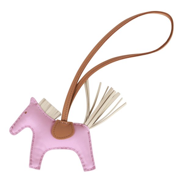 Hermes Mauve Sylvestre Chai Craie Grigri Horse Rodeo Bag Charm PM Online