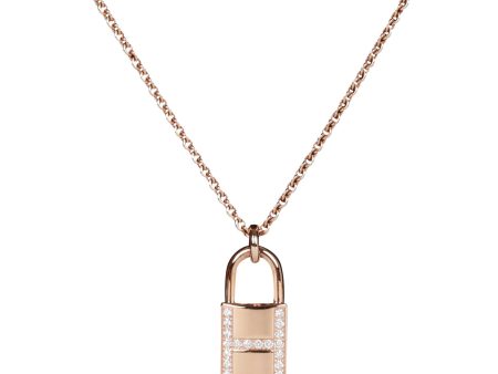 Hermes 18k Rose Gold Amulettes Cadenas Pendant Necklace Online Hot Sale