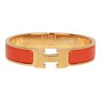 Hermes Orange Clic Clac H Narrow Enamel Bracelet PM GHW Online Sale