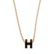 Hermes Black Mini Pop H Pendant Necklace Cheap