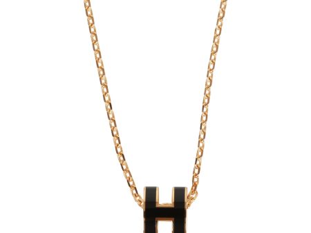 Hermes Black Mini Pop H Pendant Necklace Cheap