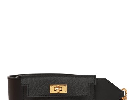 Hermes Kelly Pocket Bag Strap 85 Black Epsom and Swift Gold Hardware Online Hot Sale