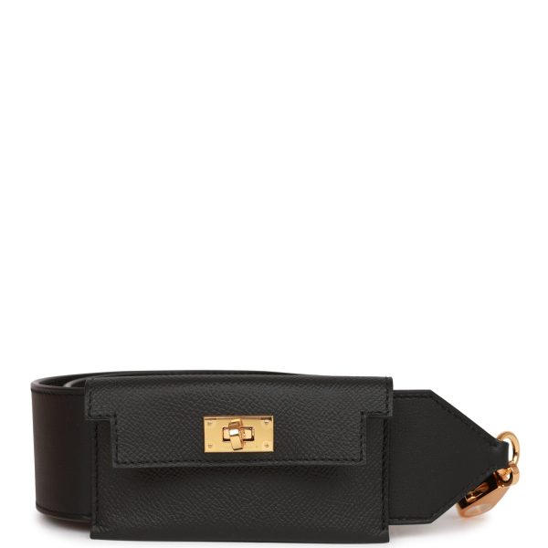 Hermes Kelly Pocket Bag Strap 85 Black Epsom and Swift Gold Hardware Online Hot Sale