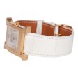 Hermes Small Heure H Watch Rose Gold White Matte Alligator Band Online now