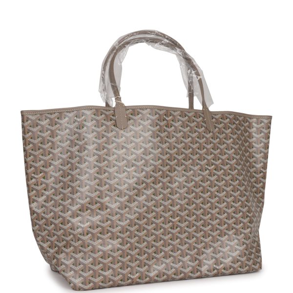 Goyard Goyardine Greige and Green St. Louis GM Tote Bag Palladium Hardware Online Hot Sale