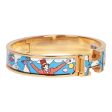 Hermes  Les Nuages Flamboyante  Clic Clac H Narrow Enamel Bracelet GHW Fashion