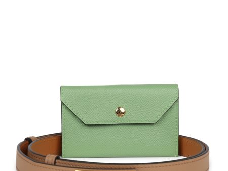 Hermes Kelly Pocket Belt 18 Vert Criquet Chai Bleu Frida Epsom Gold Hardware Online now