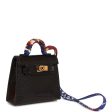 Hermes Black Lizard Mini Kelly Twilly Bag Charm Cheap