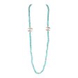 Chanel Teal Gripoix Beaded Necklace Gold Metal and White Strass CC Logos Supply