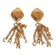 Vintage Chanel Gold Fringe Dangle Earrings Discount