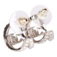 Chanel CC Huggie Silver and Crystal C Hoop Earrings Online now