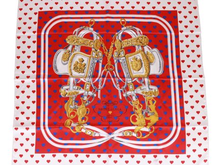 Hermes  Brides de Gala Love  Red Silk Twill Scarf 90cm Fashion