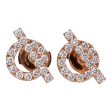 Hermes 18k Rose Gold San Coloris Diamond Finesse Earrings For Discount