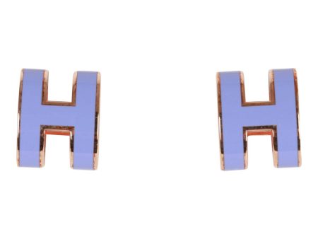 Hermes Lilac Enamel Mini Pop H Earrings RGHW Online Sale