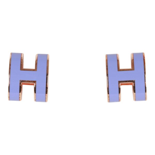 Hermes Lilac Enamel Mini Pop H Earrings RGHW Online Sale