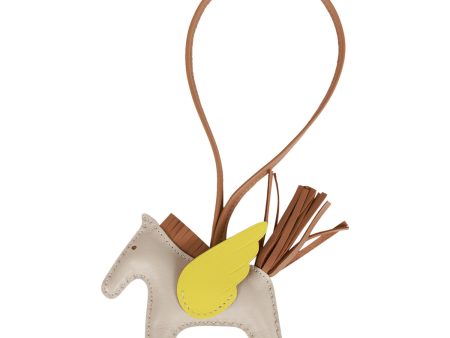 Hermes Craie Chai Lime Agneau Pegasus Horse Rodeo Bag Charm PM Online Sale