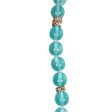 Chanel Teal Gripoix Beaded Necklace Gold Metal and White Strass CC Logos Supply