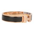 Hermes Black Clic Clac H Narrow Enamel Bracelet PM Gold Hardware Hot on Sale