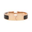 Hermes Black Clic Clac H Narrow Enamel Bracelet PM Gold Hardware Hot on Sale