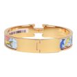 Hermes  Les Nuages Flamboyante  Clic Clac H Narrow Enamel Bracelet GHW Fashion