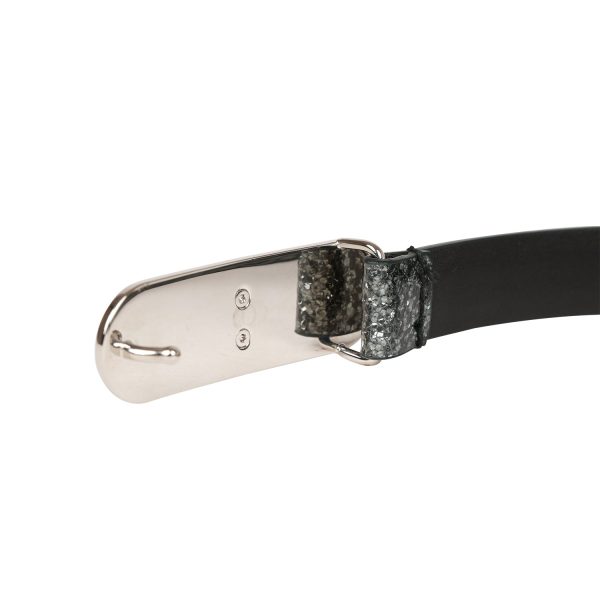 Chanel Black Metallic Patent Leather Belt 70 For Cheap