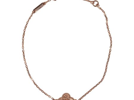 Van Cleef & Arpels Sweet Alhambra 18k Rose Gold Motif Bracelet Hot on Sale