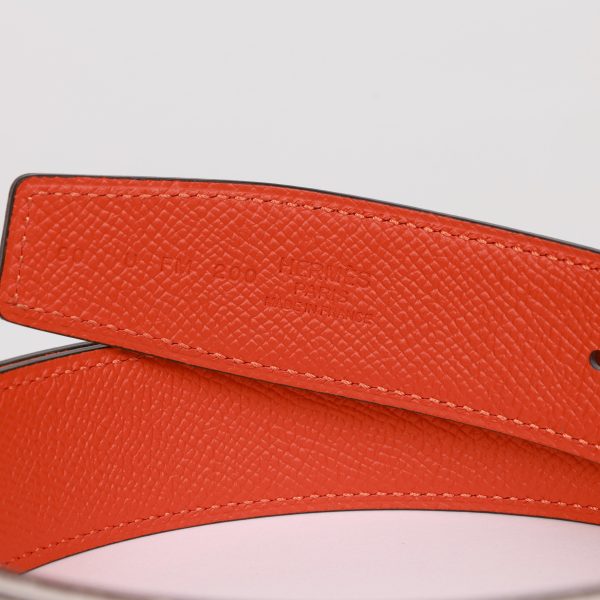 Hermes 32mm Reversible White Feu Constance H Belt 80cm Brushed Palladium Buckle Online