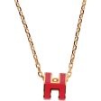 Hermes Rose Extreme Mini Pop H Pendant Necklace For Sale