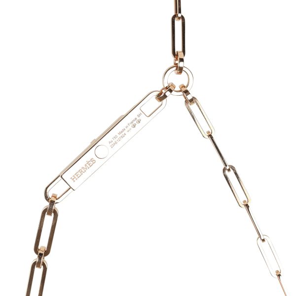 Hermes Kelly Chaine Lariat Necklace PM Diamonds 18K Rose Gold Hardware For Cheap